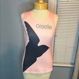 Oiselle Pink and Gray Volee Tank Top